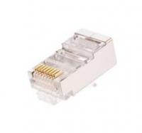 Коннектор NIKOMAX RJ45/8P8C под витую пару, Кат.6 (Класс E), 250МГц, покрытие 50мкд, универсальные ножи, экранированный, круглый ввод, 100 шт NIKOMAX/NIKOLAN NMC-RJ88RZ50SE1-100 ЭКО10270