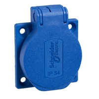 Розетка силовая 10/16А 50х50мм винты сбоку IP54 син. SchE PKS52B Schneider Electric