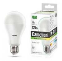 Лампа светодиодная LED15-A65/830/E27 15Вт грушевидная 3000К тепл. бел. E27 1280лм 170-265В Camelion 12196 / 12185