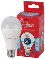 Лампа светодиодная ECO A65-20W-840-E27 (диод груша 20Вт нейтр E27) (10/100/1200) ЭРА Б0031710 (Энергия света)