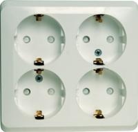 Розетка 4-м ОП Этюд 16А 250В защ. шторки с заземл. бел. SchE PA16-208B Schneider Electric