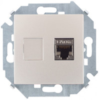 Розетка компьютерная Simon15 RJ45 CAT.6A (АМР FTP) шампань Simon 1591563-034