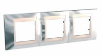 Рамка 3-м Unica сереб. беж. вставка SchE MGU66.006.510 Schneider Electric