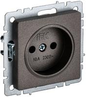Розетка BRITE РС10-1-0-БрТБ 10А без заземл. защ. шторок бронза IEK BR-R10-10-K45 (ИЭК)