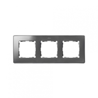 Рамка 3-м Simon82 Detail холодный алюм.; основание хром Simon 8201630-093