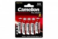 Элемент питания алкалиновый LR6 Plus Alkaline BL-8 (LR6-BP8 батарейка 1.5В) (блист.8шт) Camelion 14133