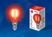 Лампа светодиодная LED-G45-5W/RED/E14 GLA02RD LED. "шар". серия Air color. Красный свет | UL-00002985 Uniel