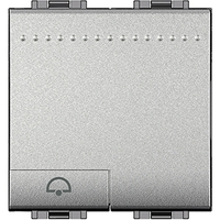 Кнопка (NO) с символом "Звонок" 2мод. LivingLight алюм. Leg BTC NT4042M2N Legrand