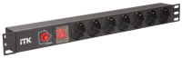 Блок розеток 7 мест PDU (немец. станд.) PH12-7D3 с выкл. и защитой от перенапр. 1U вход С14 ITK IEK (ИЭК)