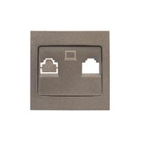 Валенсия лицевая панель розетки RJ-45 1-местная графит EKF PROxima | ESK01-L-035-60