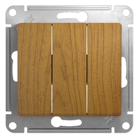 Выключатель 3-кл. СП Glossa 10А IP20 (сх. 1+1+1) 10AX механизм дуб SchE GSL000531 Schneider Electric