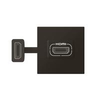 Розетка HDMI Mosaic 2 модуля - со шнуром матовая черная 079479L Legrand