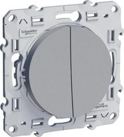 Механизм переключателя проходного 2-кл. СП Odace 10А IP21 (сх. 6) алюм. SchE S53R213 Schneider Electric