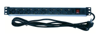 Блок розеток 8 мест PDU (немец. станд.) DIN49440 PH12-8D1 с LED выкл. алюм. профиль1U шнур 2м ITK IEK (ИЭК)