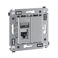 Компьютерная розетка RJ-45 в стену, кат.6 одинарная экранированная,"Avanti","Закаленная сталь" | 4404393 DKC (ДКС)