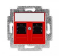Розетка информационная Levit двойная 2хRJ45 кат. 5e красн. ABB 2CHH295118A6065