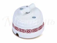 Выкл-ль фарф. пов. на 4 полож. (2-х клав., в компл. с подъем. рамкой D70x60), кол. Ornaments, МЕДЕО пурпур, ТМ "МезонинЪ" | GE70401-78 GREENEL