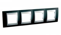 Рамка 4-м Unica Top родий/алюм. SchE MGU66.008.093 Schneider Electric