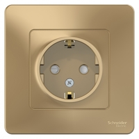 Розетка 1-м СП Blanca 16А IP20 250В с заземл. защ. шторки титан SchE BLNRS001114 Schneider Electric