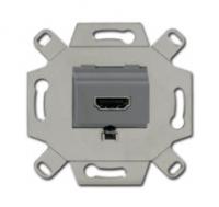 Механизм HDMI-розетки/разъёма, HDMI-type A, Full HD, 20 полюсов, цвет серый | 0230-0-0432 2CKA000230A0432 ABB