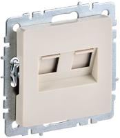 Розетка двойная СП RJ11+RJ45 кат.5E BRITE РК/Т12-БрКр беж. IEK BR-KT20-O-1-K10 (ИЭК)