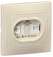 Розетка компьютерная 2-м СП Кварта РК12-ККм крем. IEK KV-K20-K33 (ИЭК)