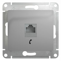 Розетка телефонная 1-м СП Glossa RJ11 механизм алюм. SchE GSL000381T Schneider Electric