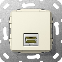 Джек (Jack) с/у rj45 8(8) пластик кремово-белый IP20 Gira System 55 | 569601 Мех-м с накладкой гнездо