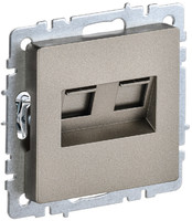 Розетка компьютерная двойная СП RJ45 кат.5E BRITE РК10-2-БрШ шампань IEK BR-K20-1-K37 (ИЭК)