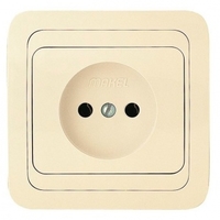 Розетка 1-м СП Mimoza 16А IP20 без заземл. крем./крем. Makel 25002