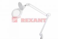 Лупа на струбцине , круглая, 5D, с подсветкой 90 LED, белая | 31-0403 REXANT