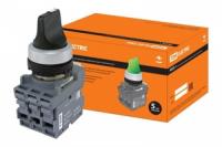 Переключатель на 2 положения с фиксацией M2SS2-20B короткая ручка в сборе d22мм 1з+1р черный | SQ0747-0078 TDM ELECTRIC