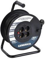 Удлинитель на катушке 4х40м 10А IP20 Generica УК40 2P+PE 3х1 термозащита IEK WKP10-10-04-40-G (ИЭК)