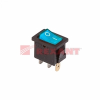 Выключатель клавишный 250В 6А (3с) ON-OFF син. с подсветкой Mini (RWB-206 SC-768) Rexant 36-2151