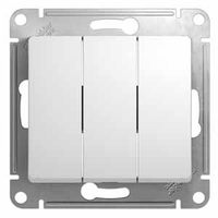 Выключатель 3-кл. СП Glossa 10А IP20 (сх. 1+1+1) 10AX механизм бел. SchE GSL000131 Schneider Electric