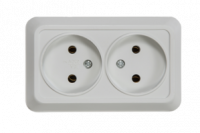 Розетка двойная BOLLETO белая накладная 7102 | 4680005959822 IN HOME