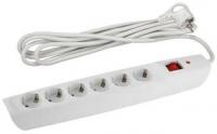 Удлинитель с сетевым фильтром 6х4м заземл. 10А IP20 SFX-6es-4m-W выкл. бел. Эра Б0044025 (Энергия света)