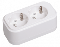 Электрическая розетка 2-местная IEK Classic K02 16А 250В IP20 накладная белаяKYP11-16-02-00-Z (ИЭК)