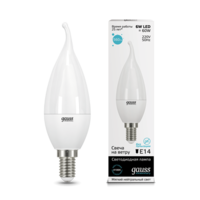 Лампа светодиодная LED 6Вт E14 220В 4100К Elementary свеча на ветру | 34126 Gauss