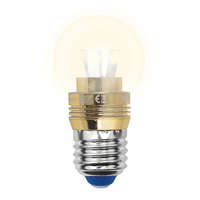 Лампа светодиодная пятилепестковая LED-G45P-5W/WW/E27/CL ALC02GD форма "шар" прозр. колба корпус алюм. свет теплый бел. цвет корпуса зол. Crystal упак. пластик Uniel 10063