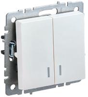 Выключатель 2-кл. СП BRITE ВС10-2-1-БрЖ 10А с инд. жемчуж. IEK BR-V20-1-10-K36 (ИЭК)