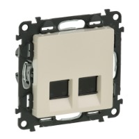 Механизм розетки комп. 2-м Valena Life RJ45 CAT.5E UTP с лицевой панелью сл. кость Leg 753541 Legrand