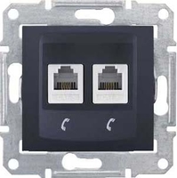Механизм розетки телеф. 2-м СП Sedna графит SchE SDN4201170 Schneider Electric