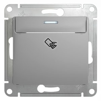 Выключатель карточный 1-кл. 1мод. СП Glossa 10А IP20 (сх. 6) механизм алюм. SchE GSL000369 Schneider Electric