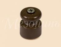 Изолятор пластиковый для наружного монтажа витого кабеля, цвет - коричневый, D20x22 100шт/уп, ТМ "МЕЗОНИНЪ" | GE70017-04 GREENEL
