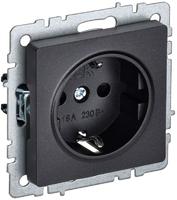 Розетка BRITE РС11-1-0-БрЧ 16А с заземл. без защ. шторки черн. IEK BR-R11-16-K02 (ИЭК)