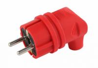 Вилка каучуковая с/з 90град с кольцом 16A IP44 красная V9-RED-IP44 ЭРА (Энергия света) Б0044549