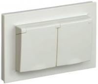 Розетка 2-м СП BRITE РСбш12-3-44-БрКр 16А в сборе IP44 с крышкой беж. IEK BR-R26-16-44-K10-F (ИЭК)