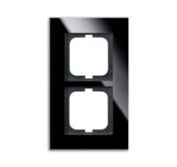 Рамка 2-постовая, серия carat, чёрное стекло | 1754-0-4323 2CKA001754A4323 ABB