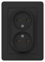 Розетка 2-м СП Blanca 16А IP20 250В без заземл. защ. шторок антрацит SchE BLNRS000026 Schneider Electric